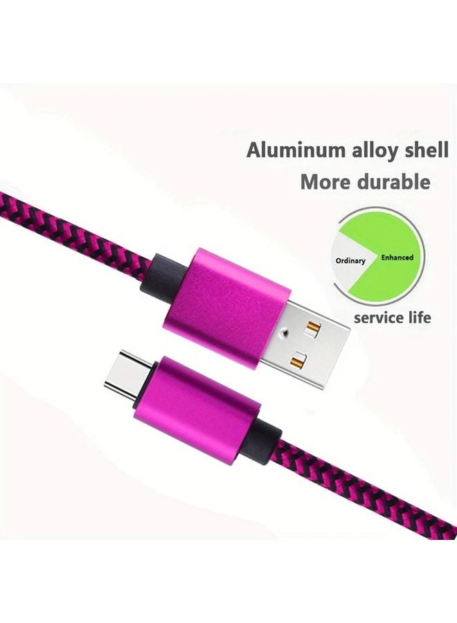2 Pack Purple Nylon Braided USB C to USB C Cable 3A Fast Charging 39 37 Inch - Image 5
